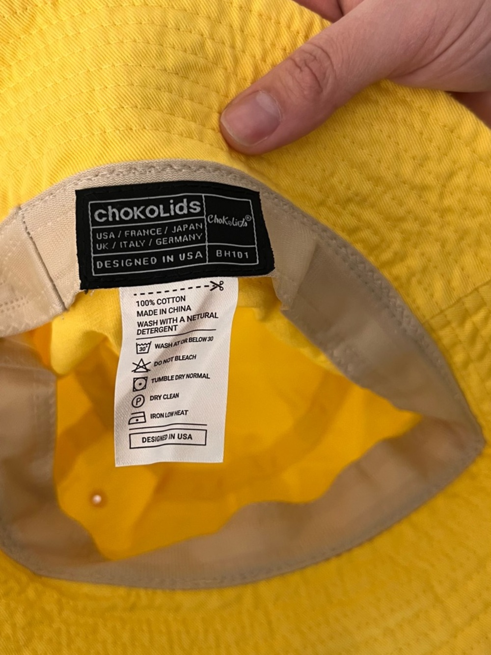 Yellow Cotton Bucket Hat - Picture 2 of 3